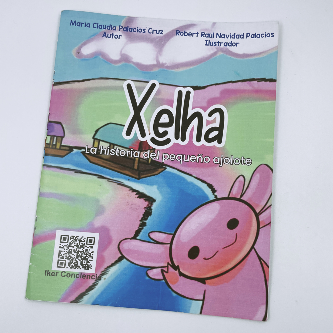 Peluche y Libro Xelha La Historia del Pequeño Ajolote