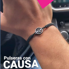 Pulsera Negra con Apoyo a Donaciones RED FUTURO, ajustable y con logo en plástico - Fuerza X el Futuro